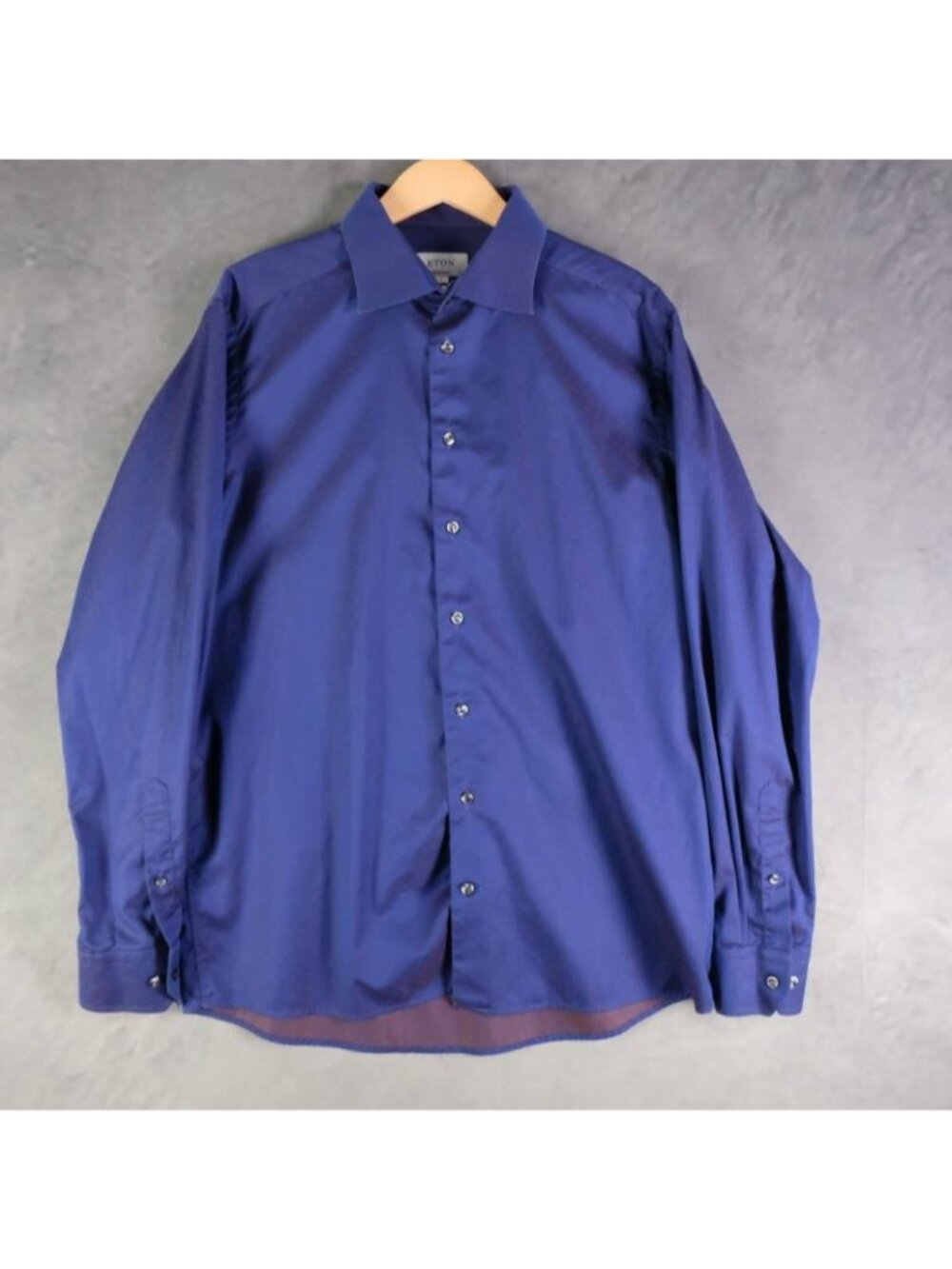 ETON Shirt Mens XL Blue Orange Micro Pattern Geometric Contemporary Fit Dress